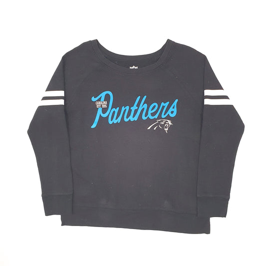 Womens Black NFL Carolina Panthers Football Crewneck Jumper