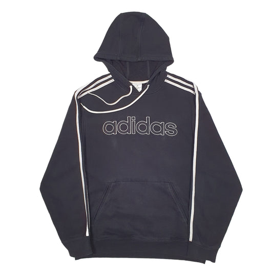 Mens Black Adidas Spellout Hoodie Jumper