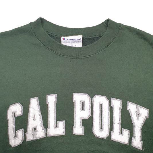 Mens Green Champion Cal Poly USA College Crewneck Jumper