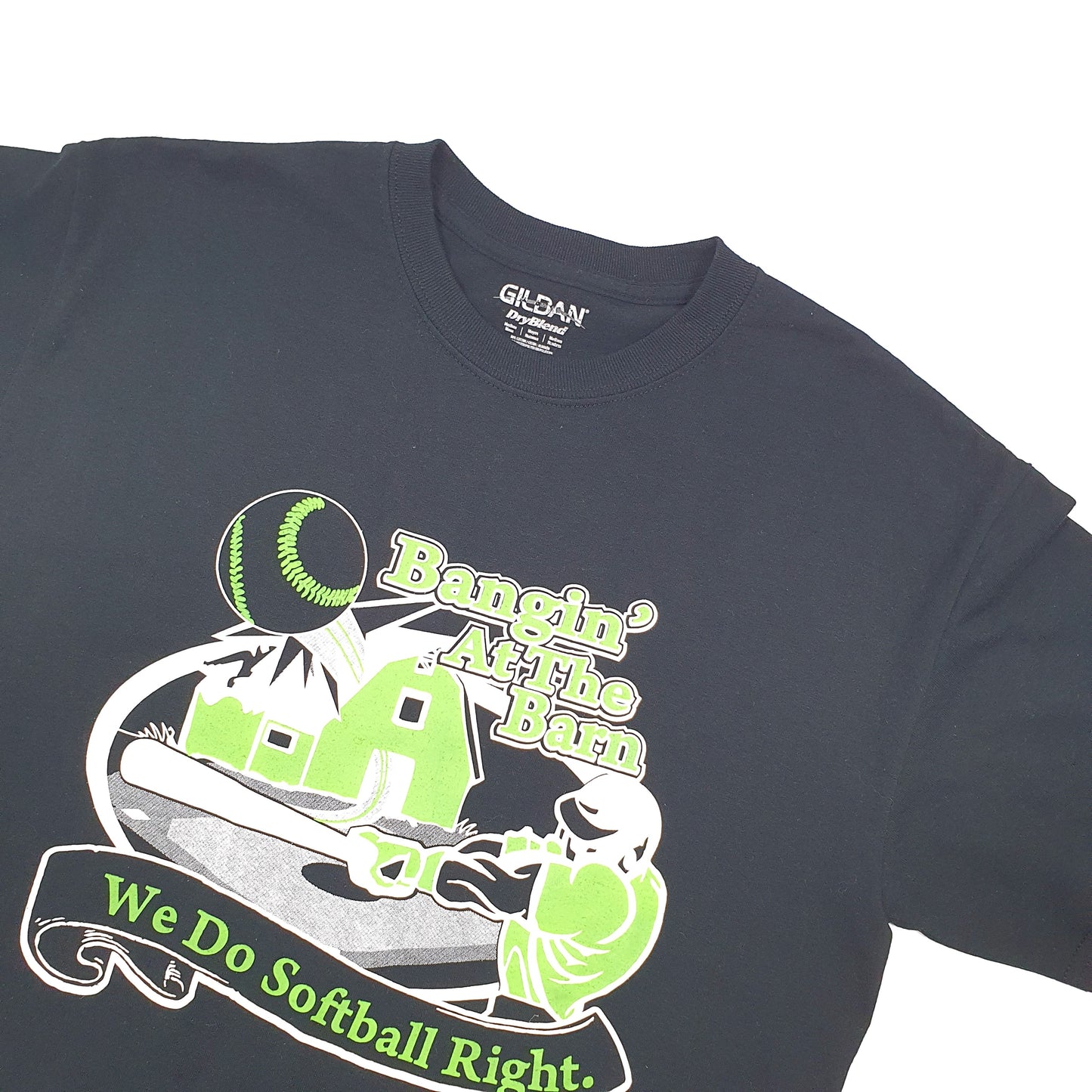 Gildan USA Vintage Softball Short Sleeve T Shirt Black