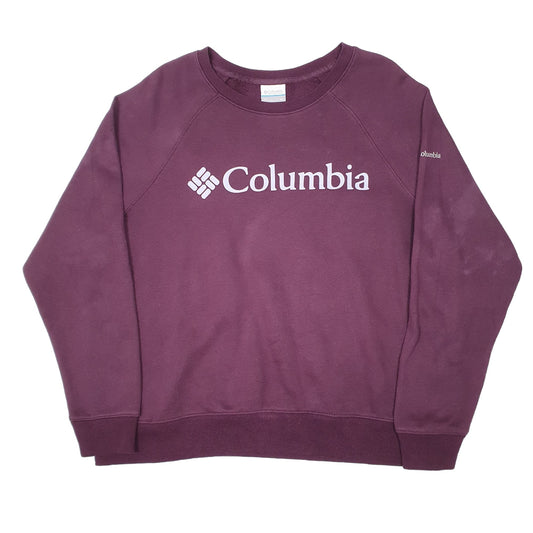 Womens Burgundy Columbia Crewneck Jumper
