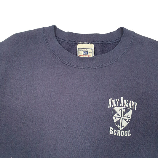 Mens Navy Lee Heavyweight Holy Rosary School Crewneck Jumper