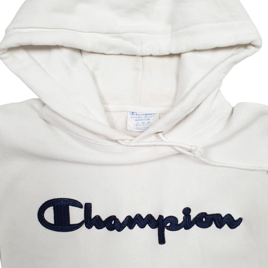 Mens White Champion Reverse Weave Hoodie Jumper