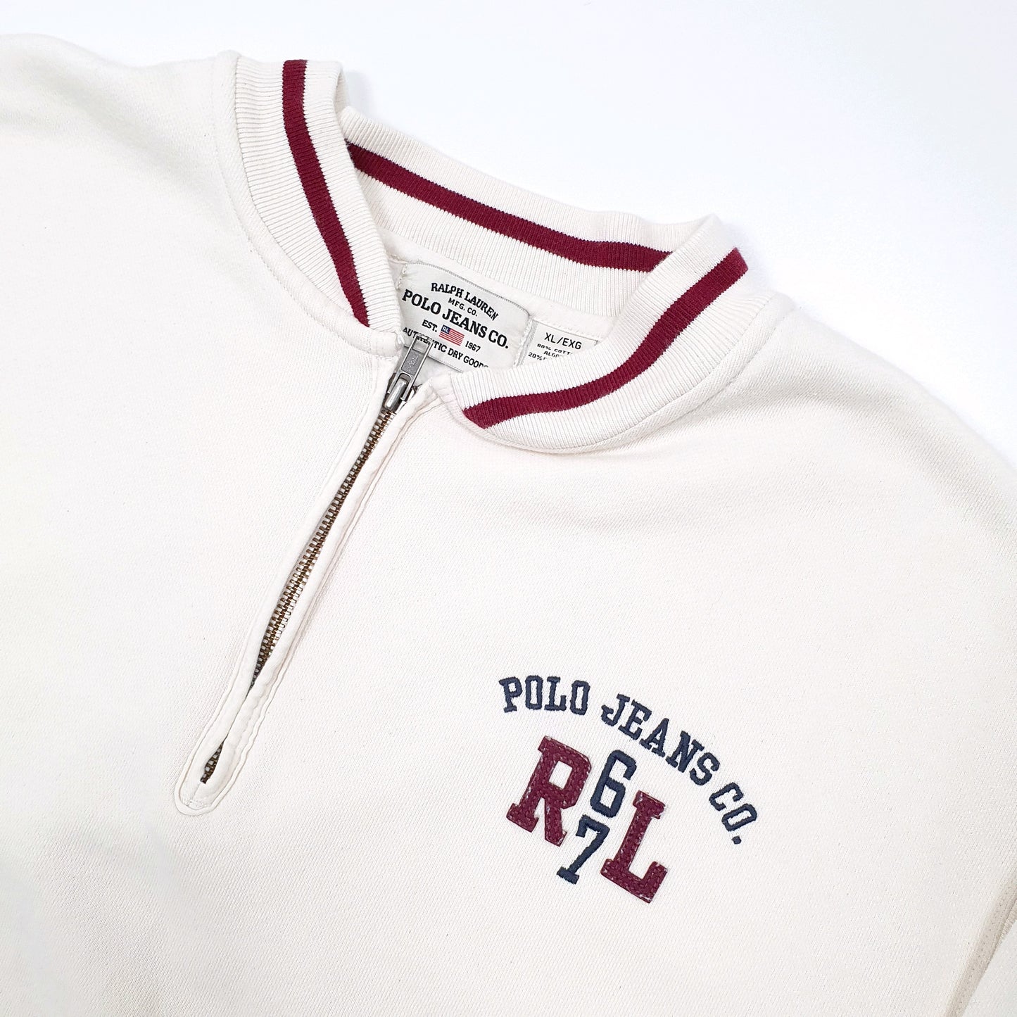 Polo Ralph Lauren Polo Jeans Spellout Quarter Zip XXL Cream