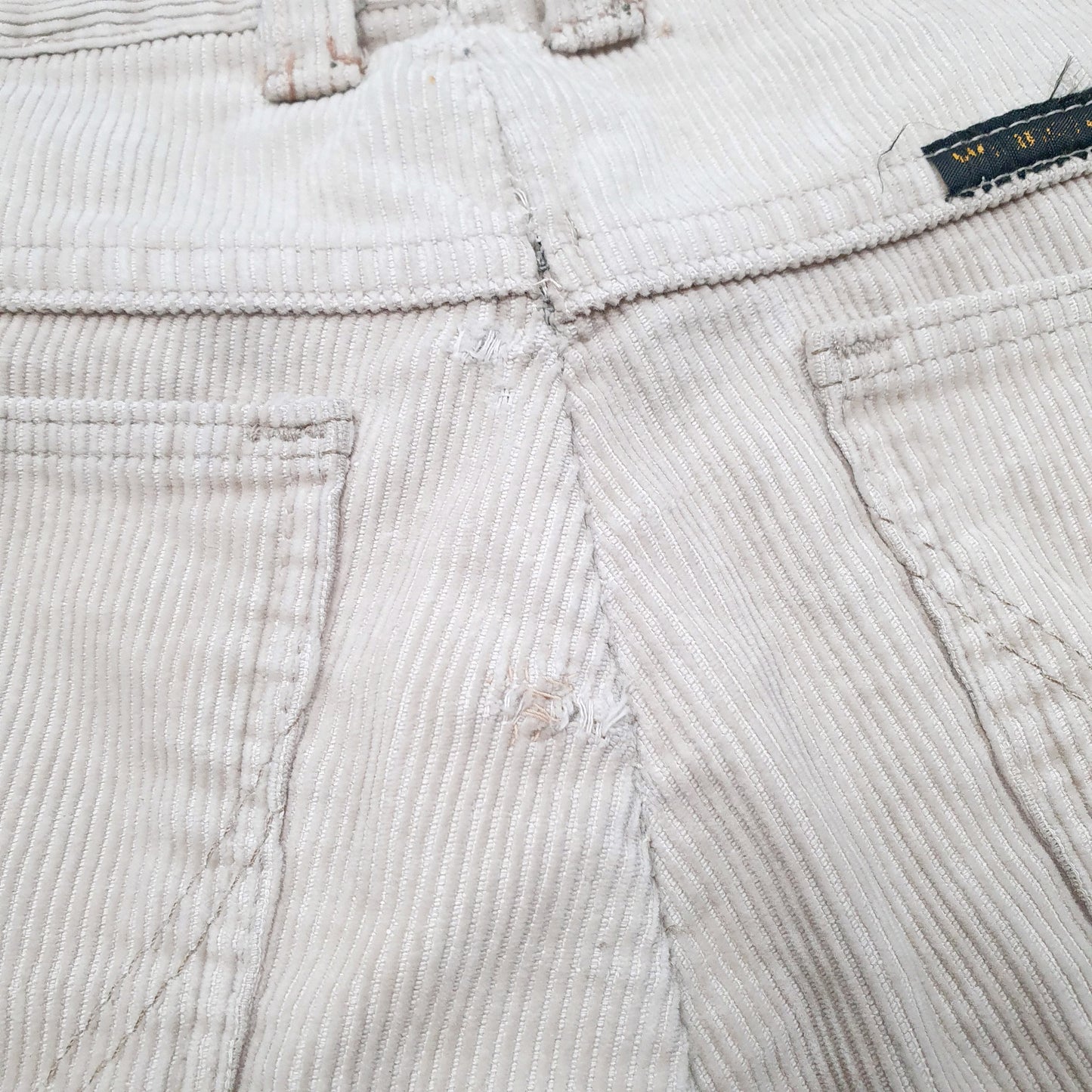 Mens Cream Wrangler Corduroy Trousers
