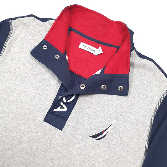 Nautica Spellout Quarter Zip L Grey