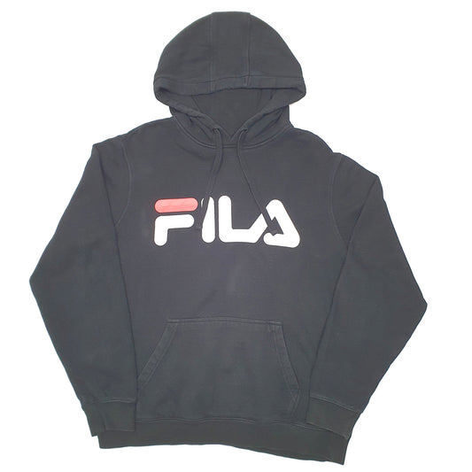 Mens Black Fila Hoodie Jumper