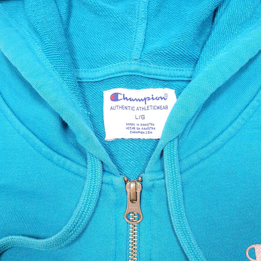 Womens Blue Champion Hoodie Full Zip Jumper
