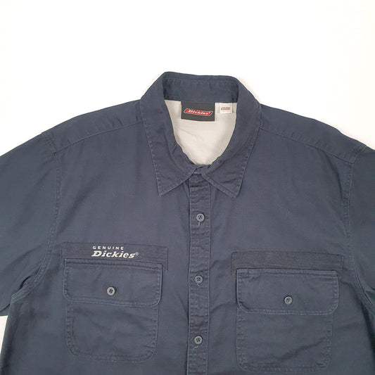 Mens Navy Dickies Workwear Short Sleeve Shirt