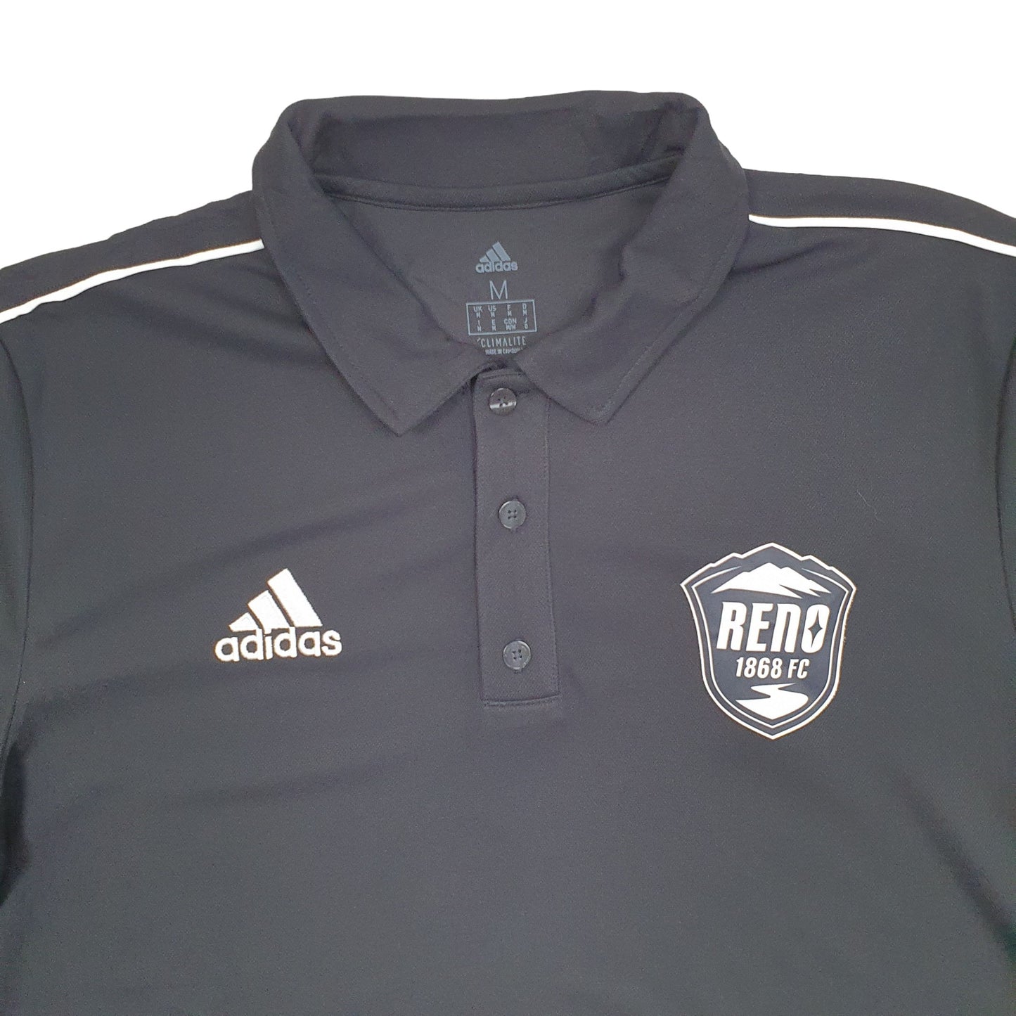 Adidas Reno FC Climalite Short Sleeve Polyester Polo Shirt Black