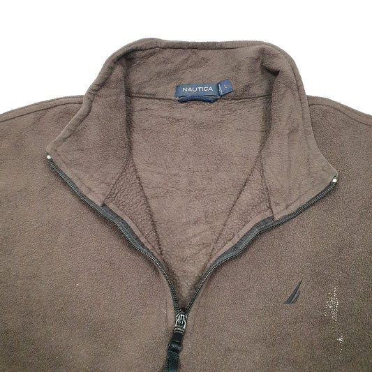 Mens Brown Nautica Quarter Zip Jumper