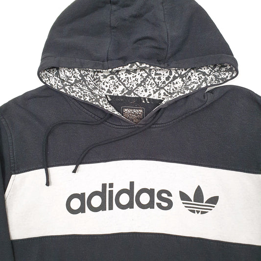 Mens Black Adidas Spellout Hoodie Jumper
