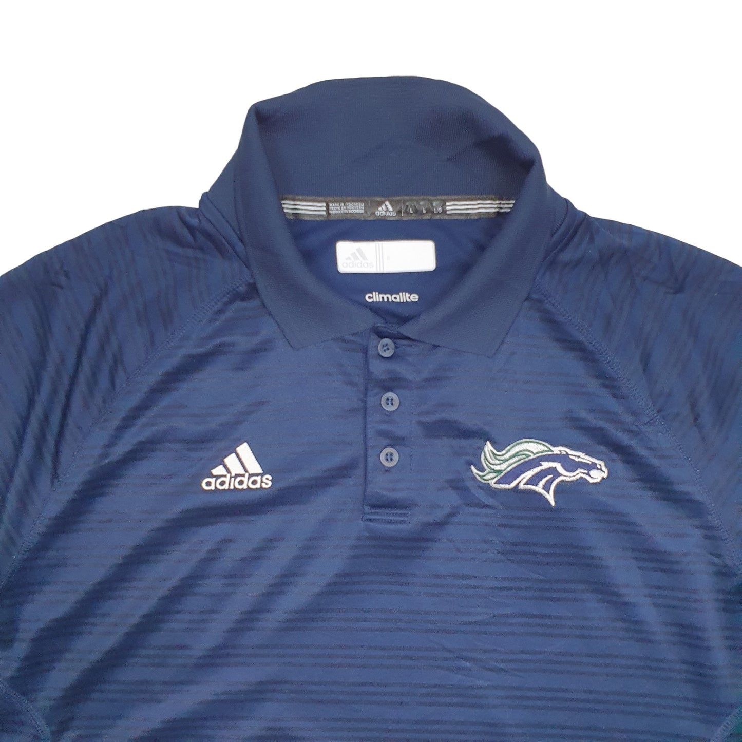 Adidas Denver Broncos Climalite Short Sleeve Polyester Polo Shirt Blue