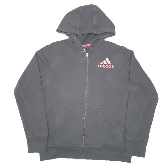 Womens Black Adidas Hoodie Full Zip Jumper