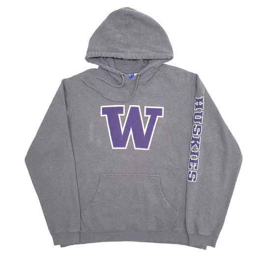 Mens Grey Champion USA College Huskies Hoodie Jumper