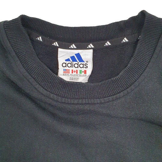 Mens Black Adidas Crewneck Jumper