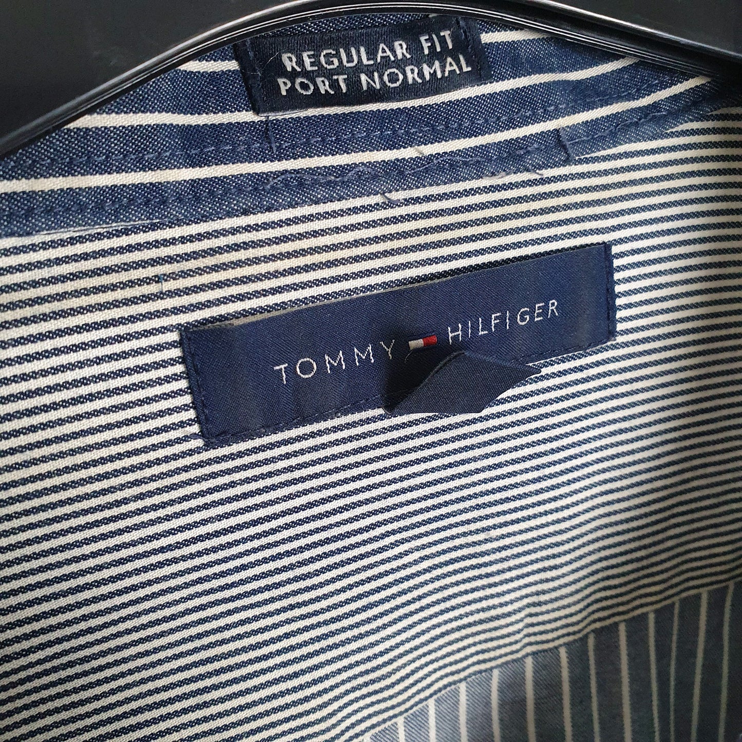Tommy Hilfiger Long Sleeve Regular Fit Striped Shirt Navy