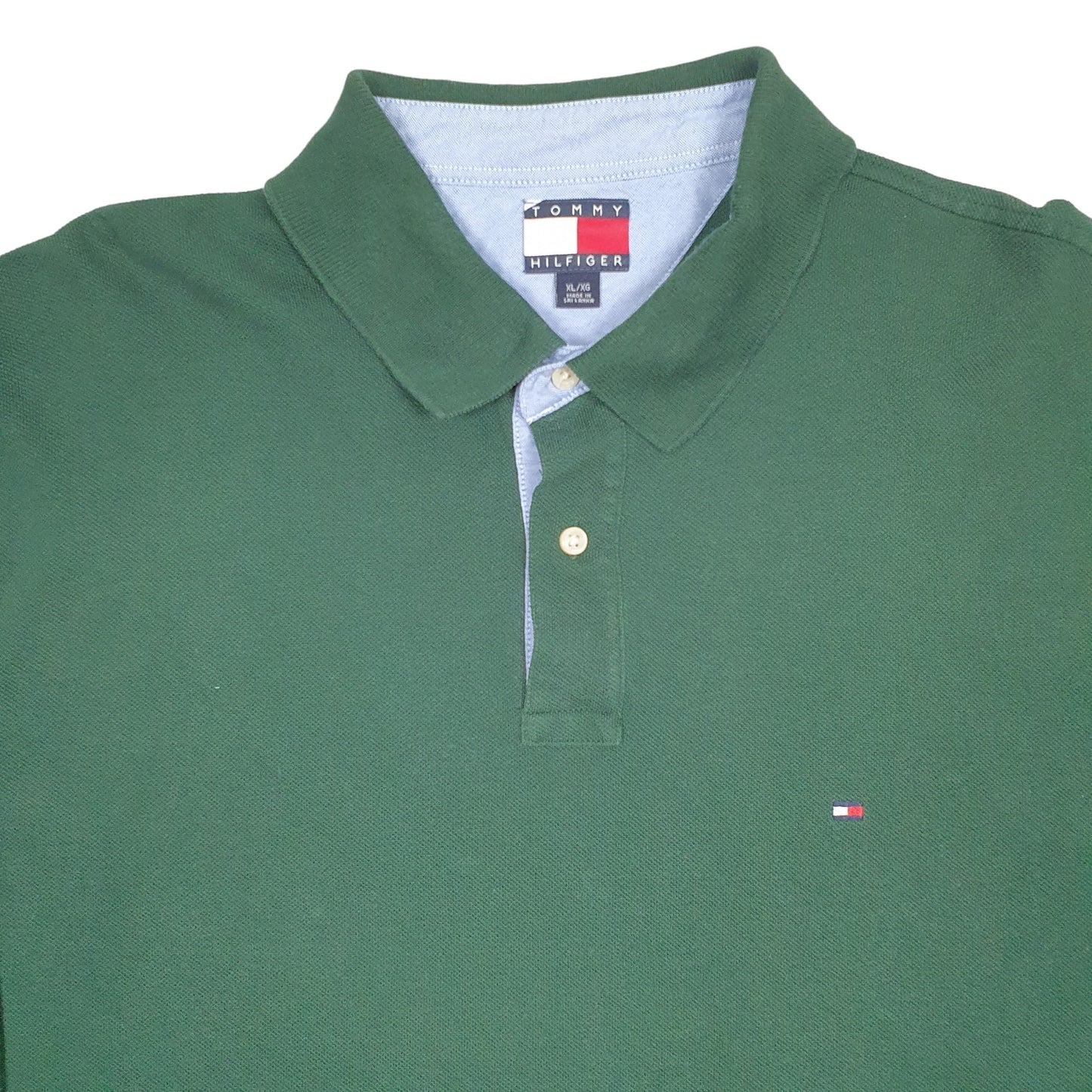 Mens Green Tommy Hilfiger Long Sleeve Polo Shirt
