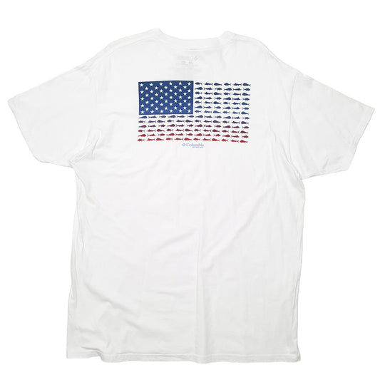 Mens White Columbia Sportswear Performance Fishing Gear PFG Short Sleeve T Shirt