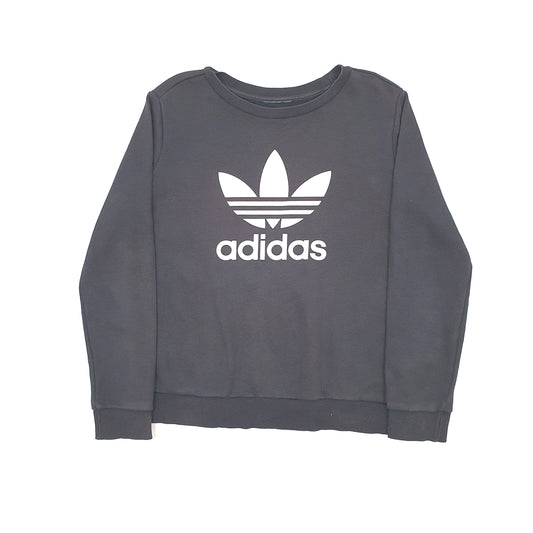 Mens Black Adidas Originals Spellout Crewneck Jumper
