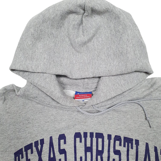 Mens Grey Champion Texas Christian University Hoodie Jumper