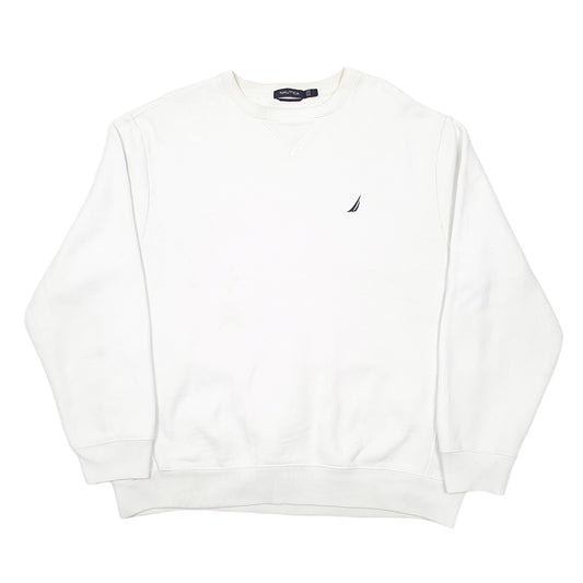 Mens White Nautica Crewneck Jumper