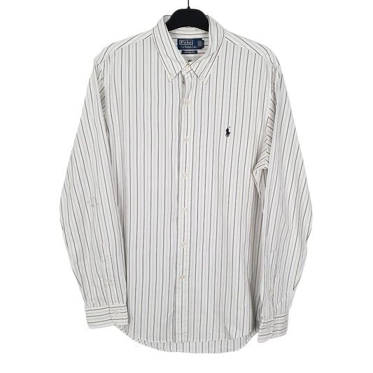 Ralph Lauren Long Sleeve Custom Fit Striped Shirt White