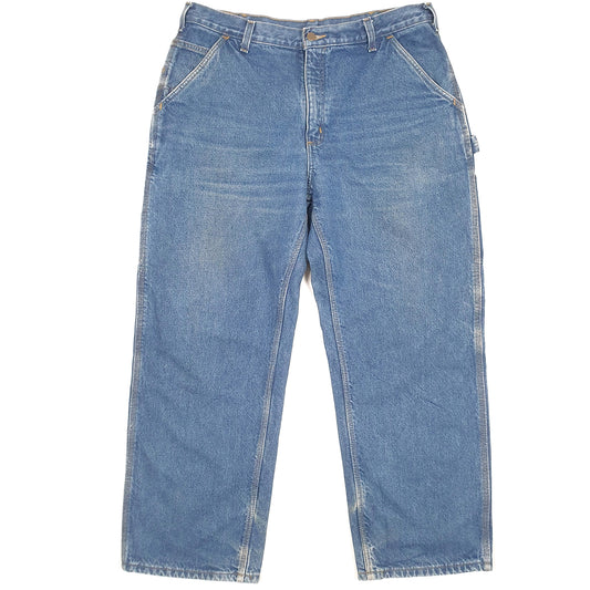 Carhartt Casual Loose Fit Carpenter Lined Jeans W38 L30 Blue