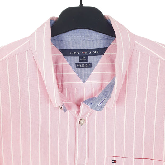 Tommy Hilfiger New York Long Sleeve Regular Fit Striped Shirt Pink