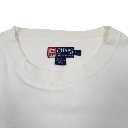 Mens White Chaps Ralph Lauren Sweatshirt Tall Crewneck Jumper