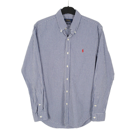 Ralph Lauren Long Sleeve Slim Fit Gingham Shirt Blue