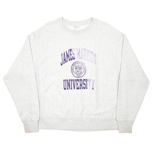 Mens Grey Champion Reverse Weave James Madison University Crewneck Jumper