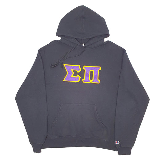 Mens Black Champion Sigma Pi USA College Frat Fraternity Hoodie Jumper