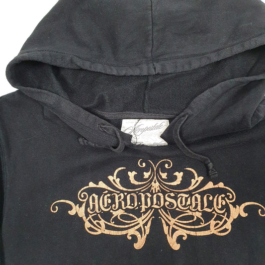 Mens Black Aeropostale Hoodie Jumper