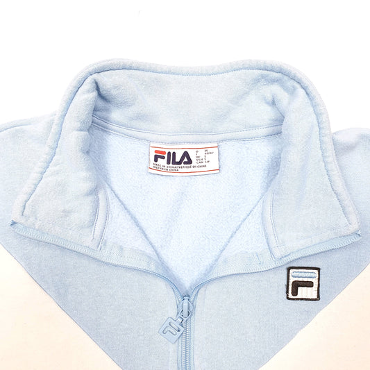 Mens Black Fila Quarter Zip Jumper