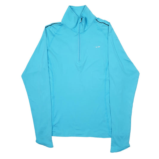 Womens Blue Champion DuoDry Active Running Sport Quarter Zip Jumper