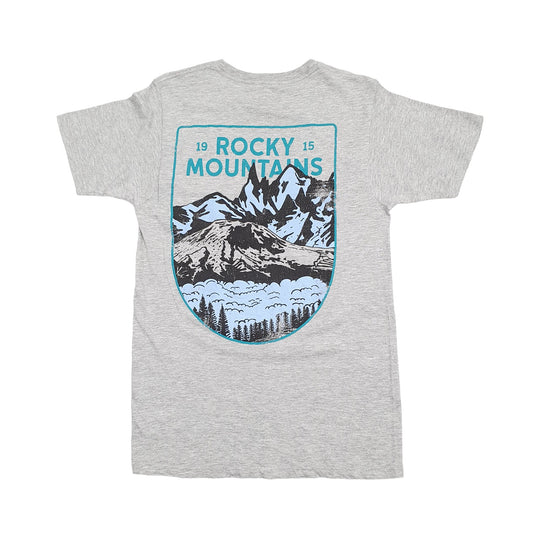 Mens Grey Columbia Sportswear Rocky Mountains USA Short Sleeve T Shirt