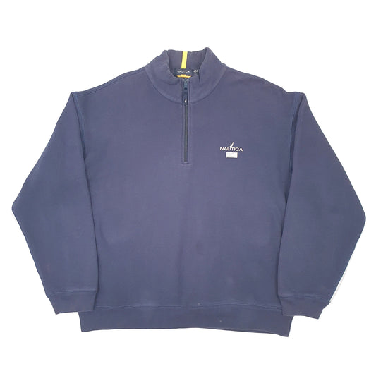 Mens Navy Nautica Quarter Zip Jumper