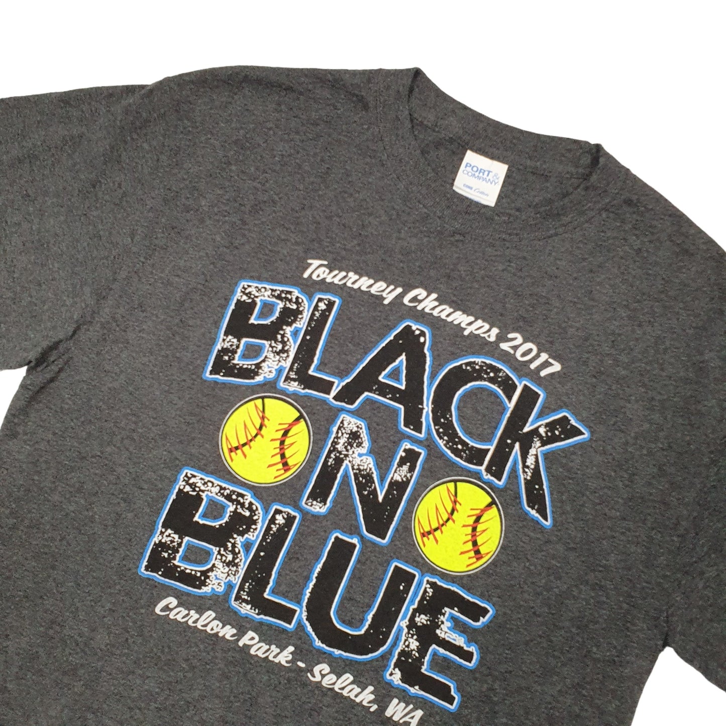 Port & Company Black N' Blue Tourney Champs 2017 Short Sleeve T Shirt Grey