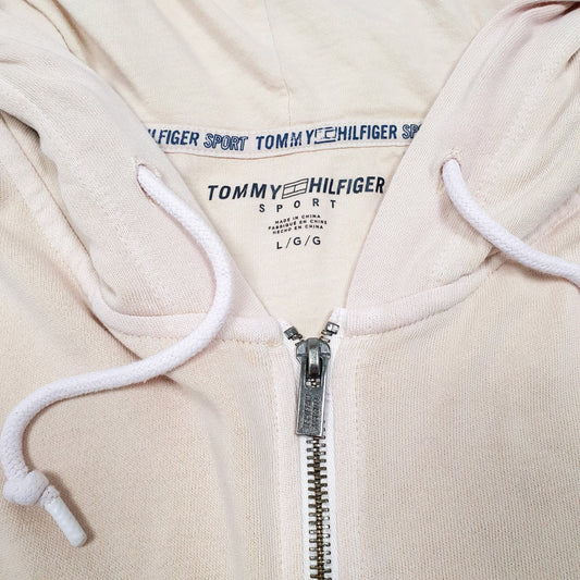Womens Peach Tommy Hilfiger Sport Track Hoodie Crewneck Jumper