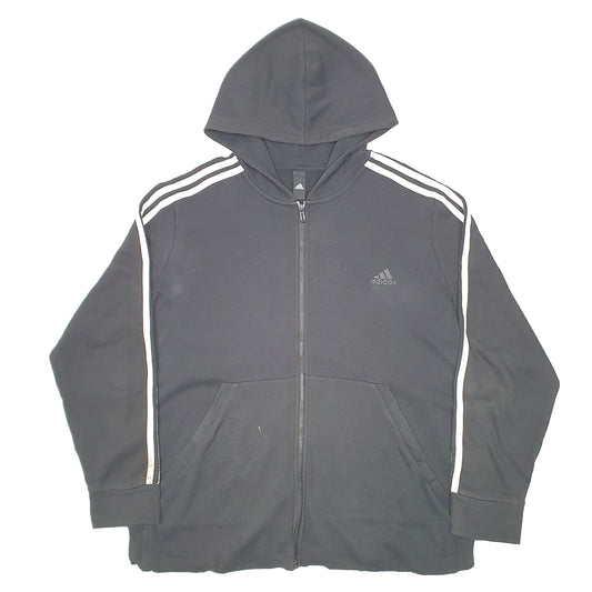 Mens Black Adidas Hoodie Full Zip Jumper