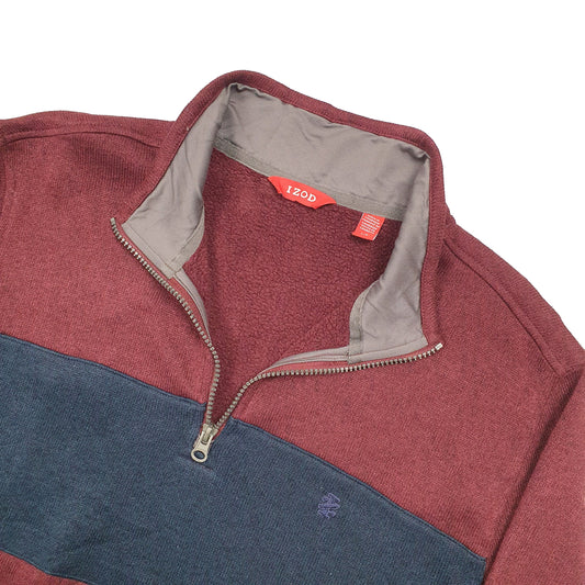 Izod Quarter Zip Fleece L Burgundy