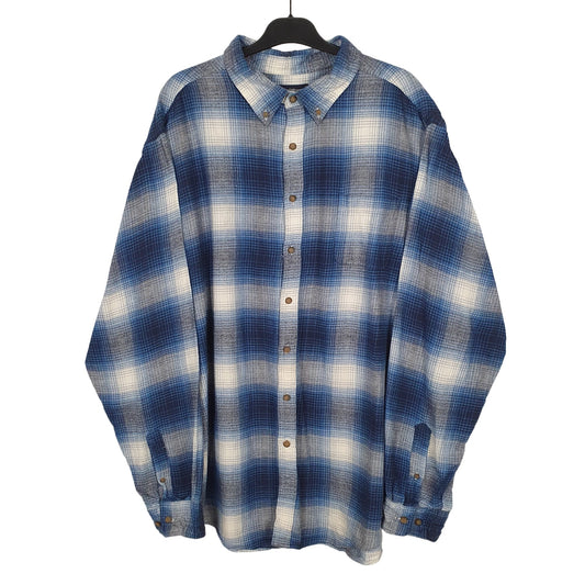 Croft & Barrow Flannel Shacket Long Sleeve Regular Fit Check Shirt Blue