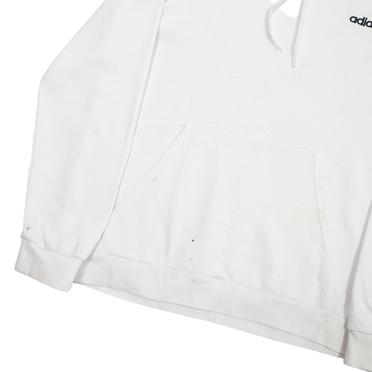 Mens White Adidas Hoodie Jumper