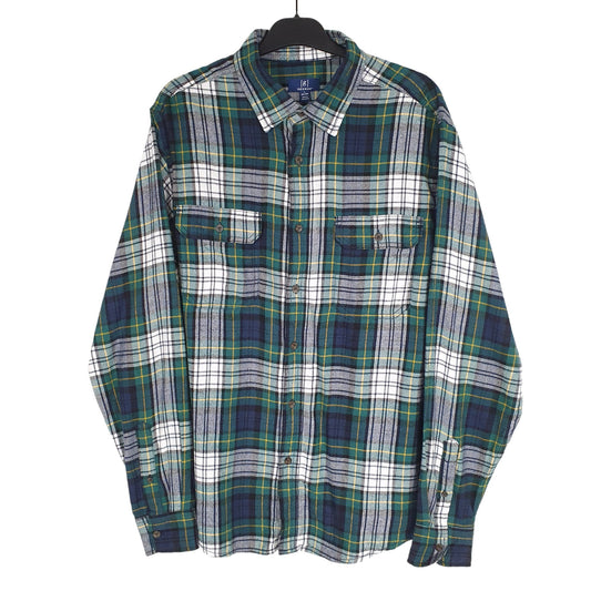 George Long Sleeve Regular Fit Check Flannel Shirt Shacket Green