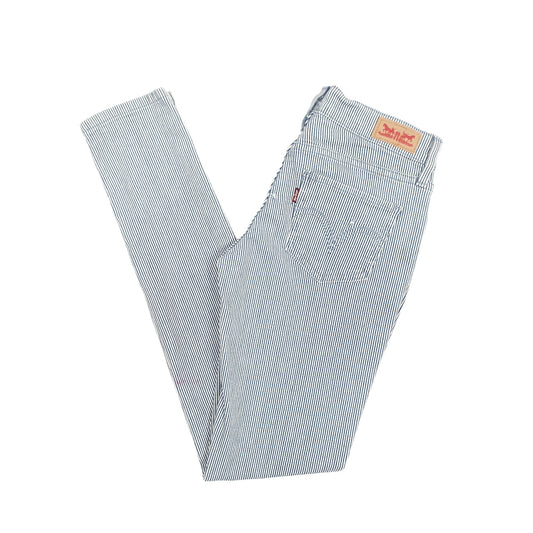 Levis 524x Skinny Fit Striped Low Rise Super Jeans UK4 Blue