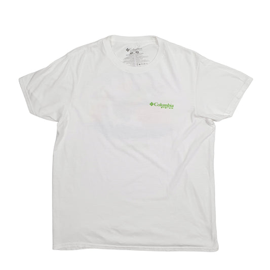 Mens White Columbia Sportswear Performance Fishing Gear Short Sleeve T Shirt