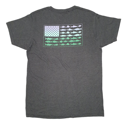 Mens Grey Columbia Sportswear Performance Fishing Gear PFG Short Sleeve T Shirt