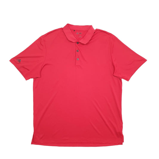 Adidas Golf Short Sleeve Polyester Polo Shirt Red