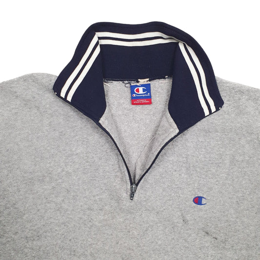 Mens Grey Champion Quarter Zip Jumper